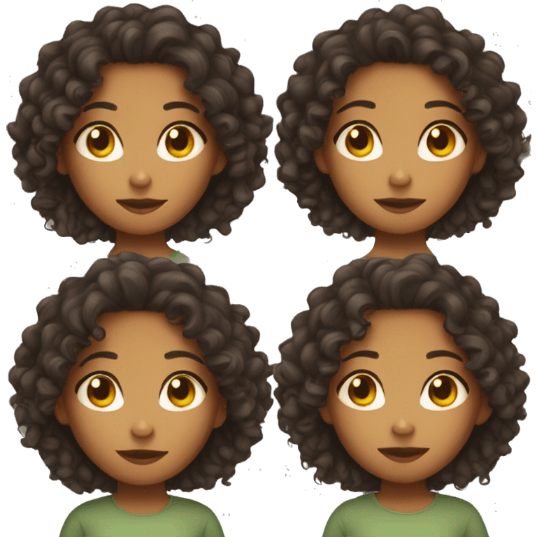 mixed girl with curly hair emoji