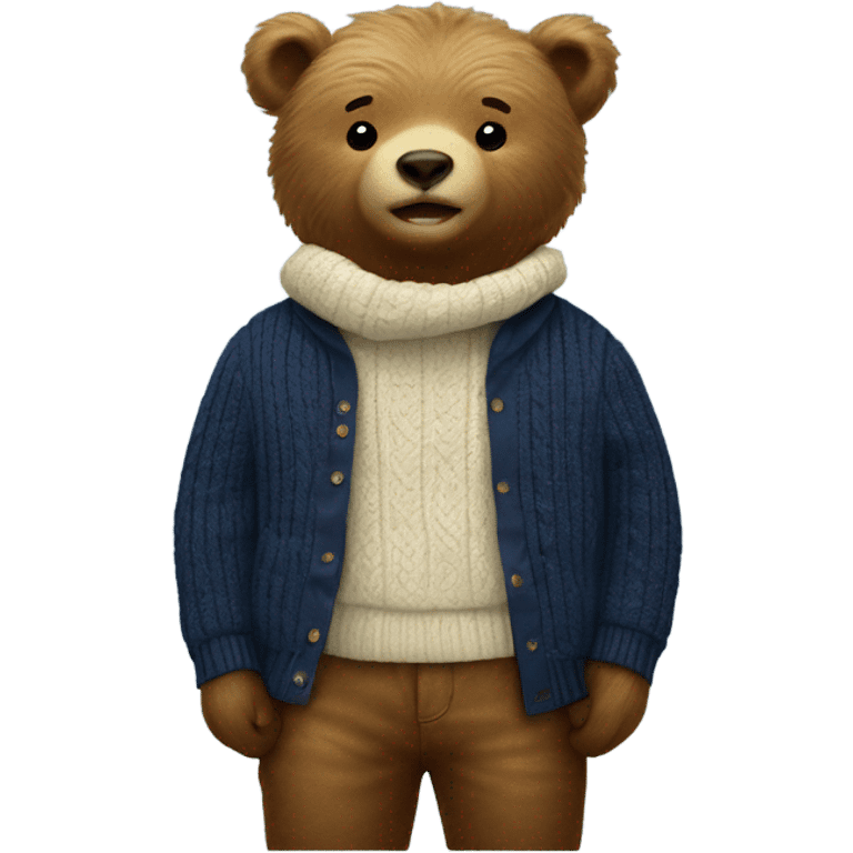 Ralph Lauren bear in tam and sweater  emoji