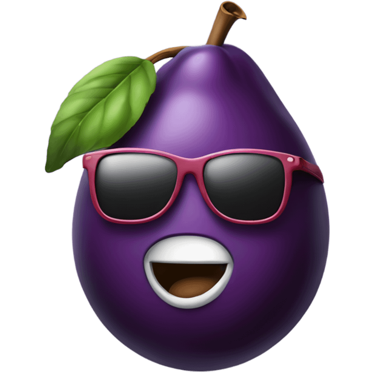 Plum mascot wearing sunglasses and smoking  emoji