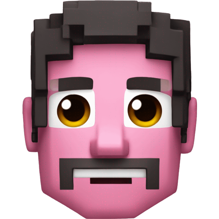 I want you to make a minecraft head thats pink  emoji