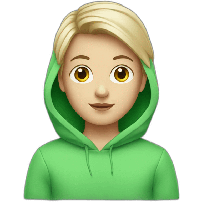 White-Girl-with-boy-haircut-and-green-hoodie emoji