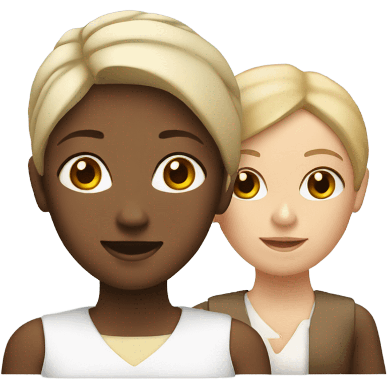 2 white females and 1 brown female together emoji