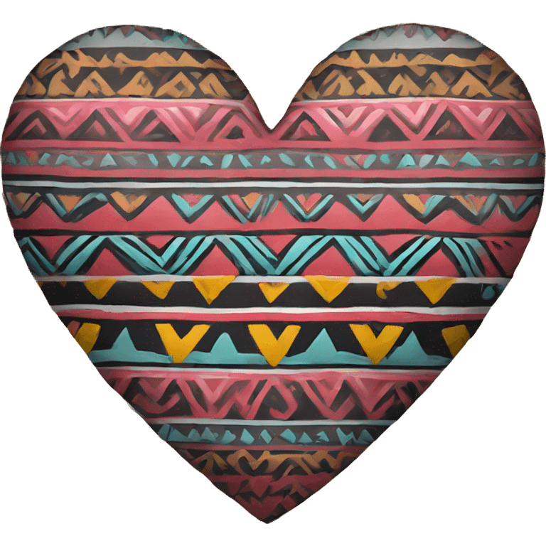 aztec print heart  emoji