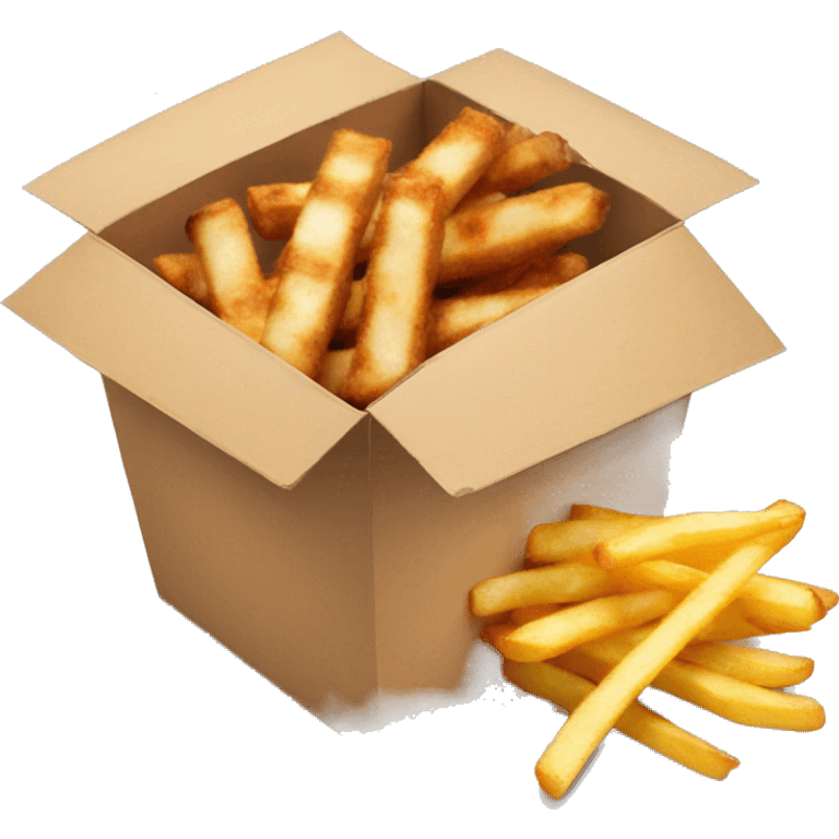 Food takeaway box of kebab with fries emoji