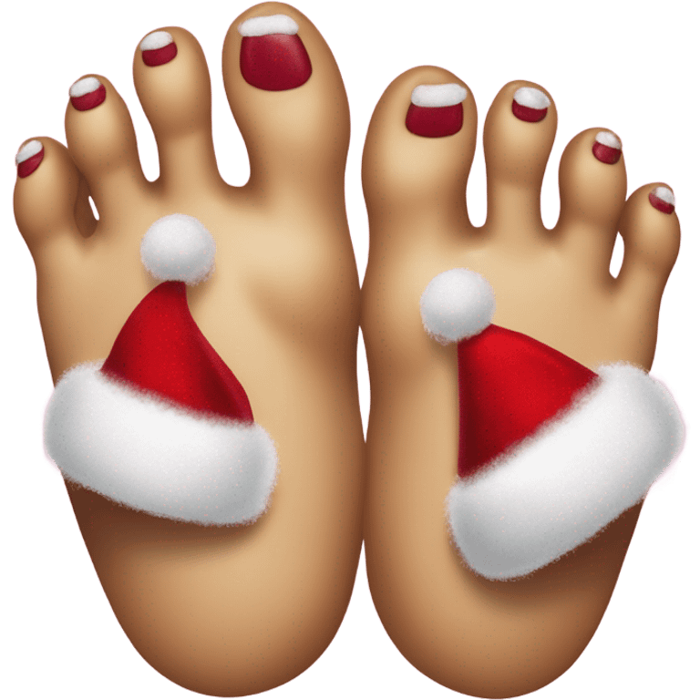 Toes with Santa hat emoji