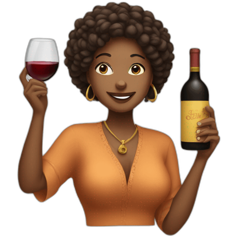 lady shaka with wine in hand emoji