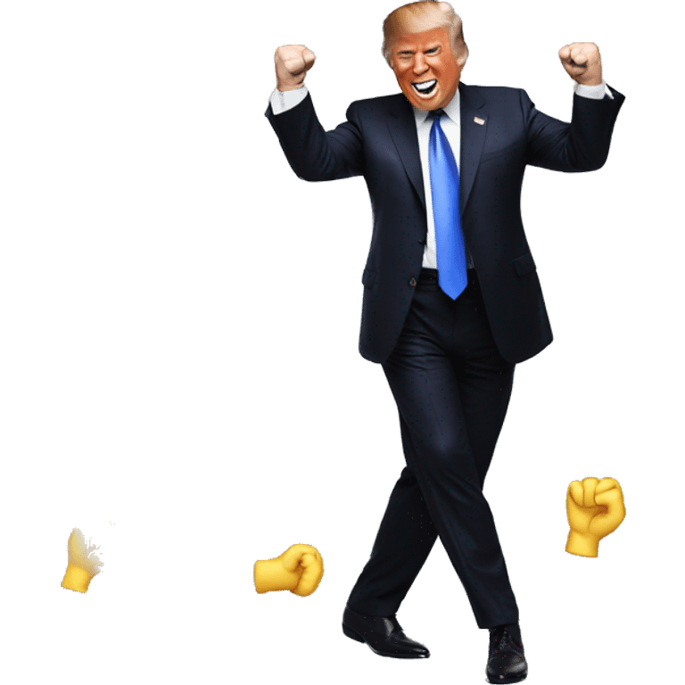 Donald trump dancing, only need to show the dancing fist emoji