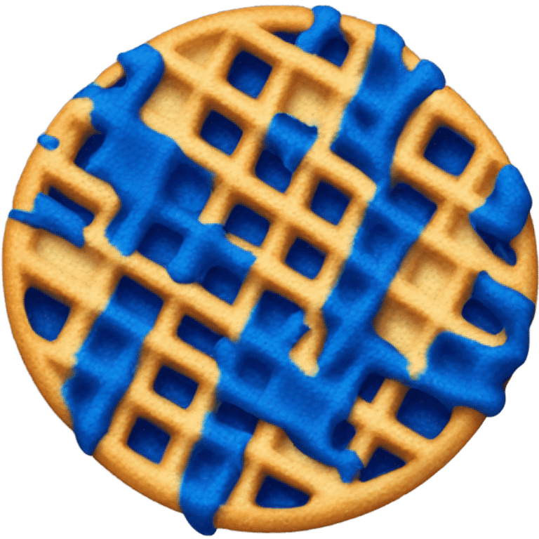 Cobalt colored waffle emoji