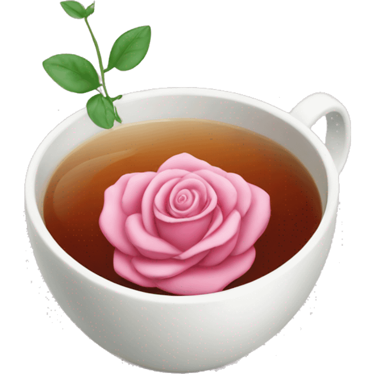 A rosa cup with tea emoji