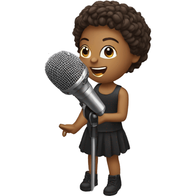 singer with microphone emoji