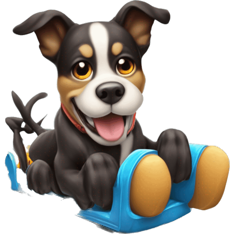 Dog in roller coster emoji