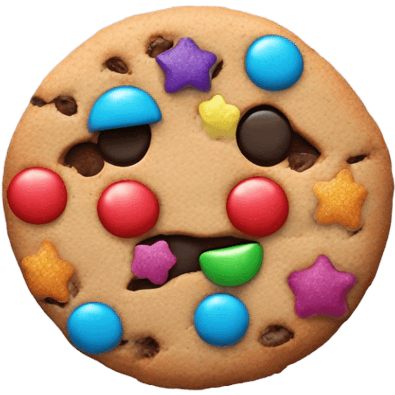 a cookie puppet mix with colorful candy in it. emoji