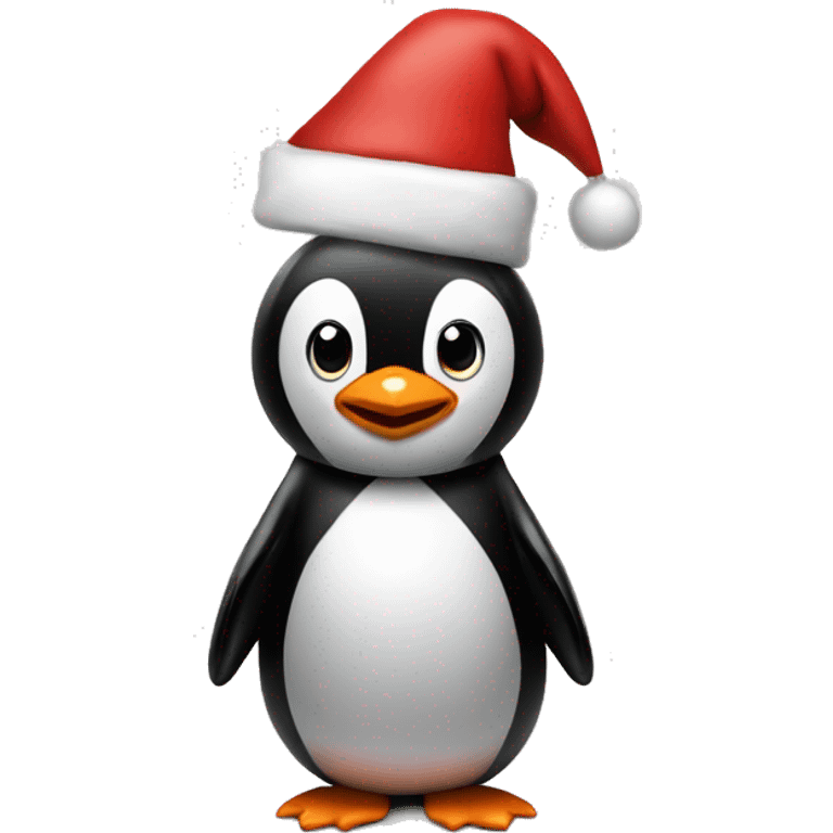 penguin with santa hat emoji