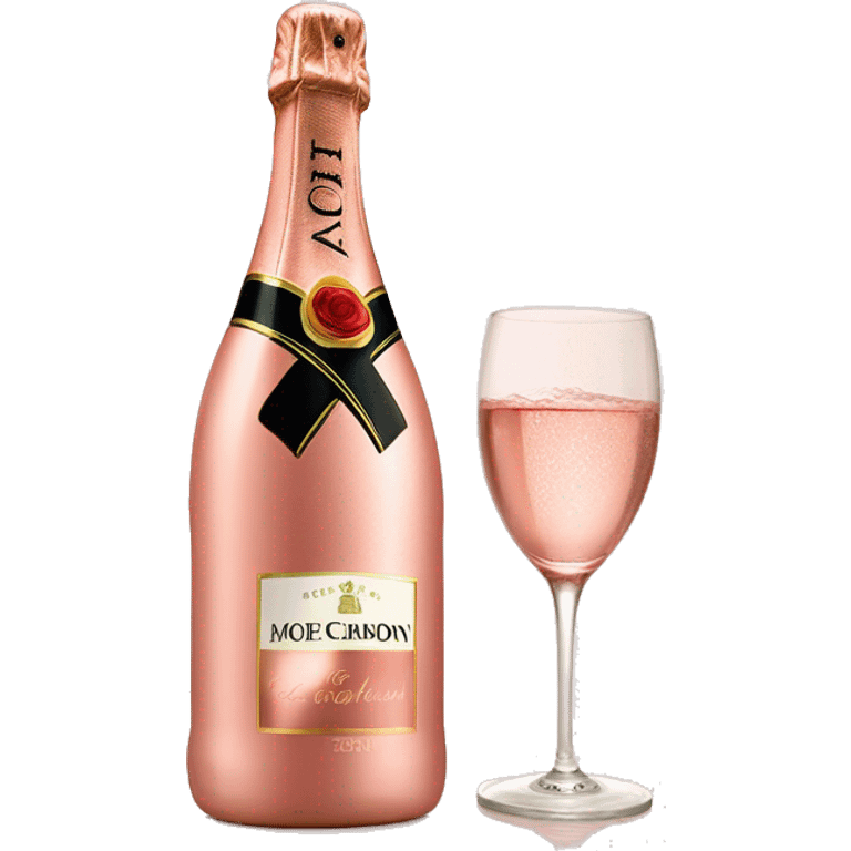 Bottle of Moët et Chandon Rose Champagne emoji