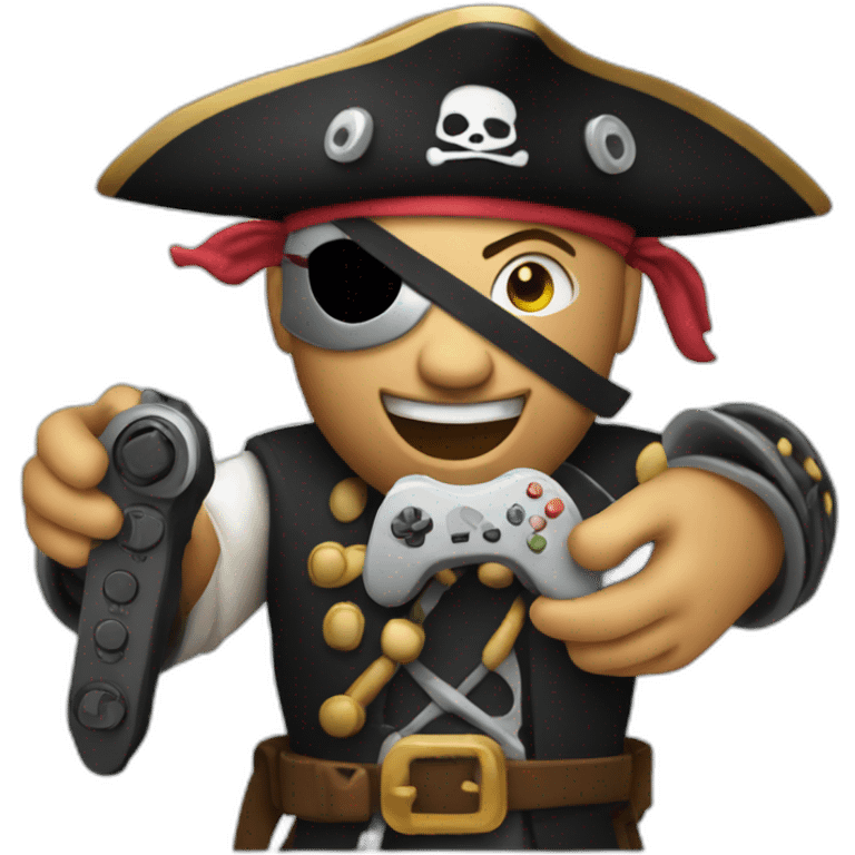 A pirate with a video game controller emoji