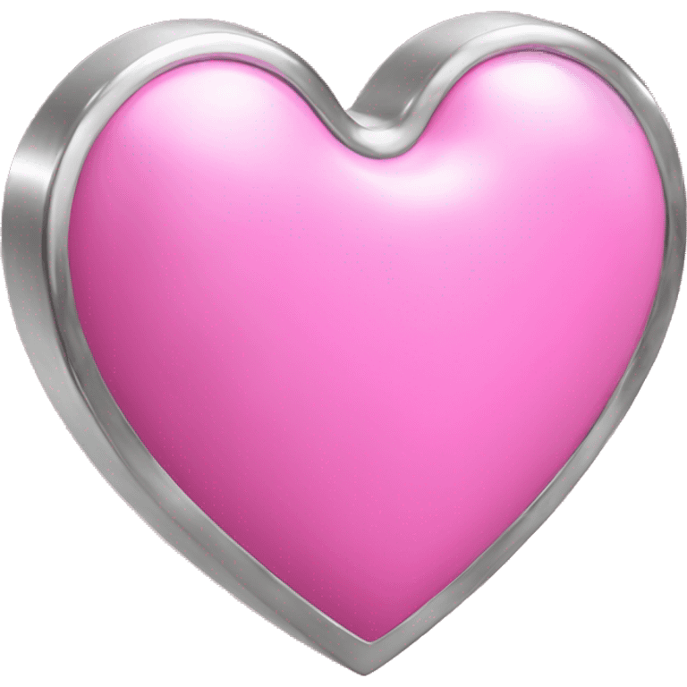 Chrome pink 3d heart emoji