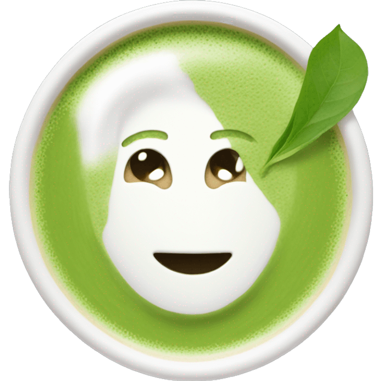 matcha latte without a face in a white glass emoji