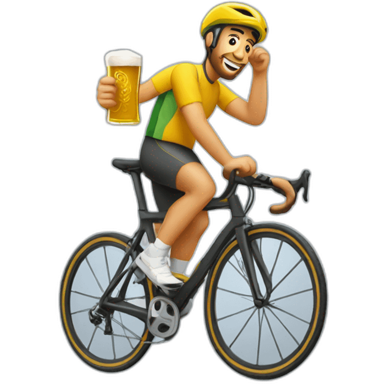 Ciclista con cerveza emoji