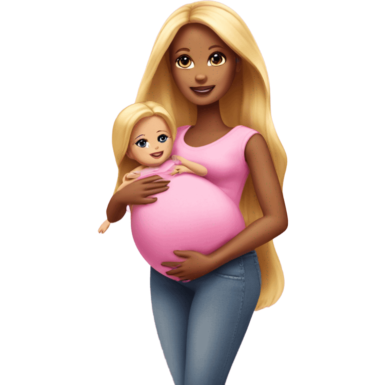 Pregnant Barbie having a baby emoji