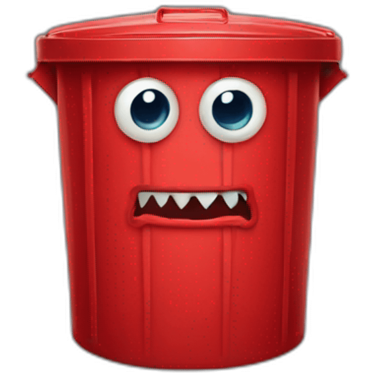 red bin monster emoji