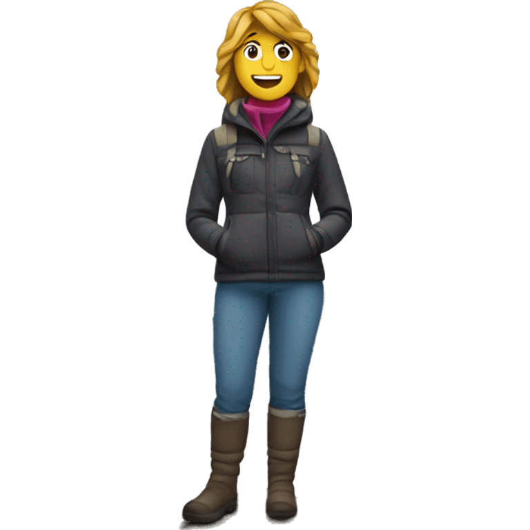 une femme sur une montagne emoji