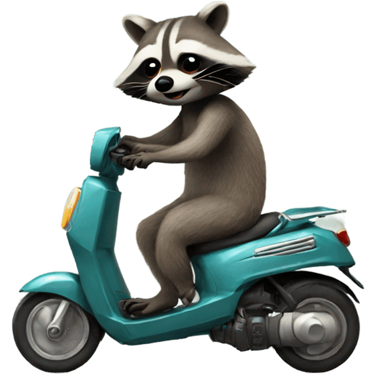 Raccoon on scooter emoji