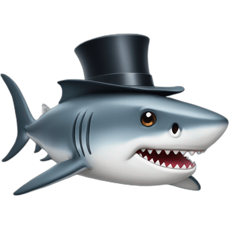 Shark with a top hat emoji