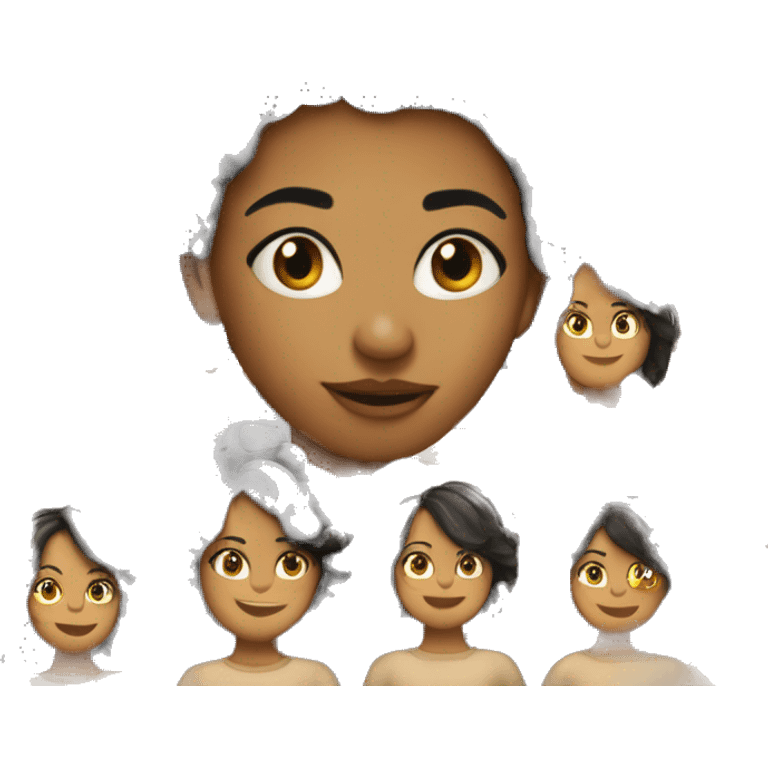 Mulher negra de cabelos cacheados e pretos emoji