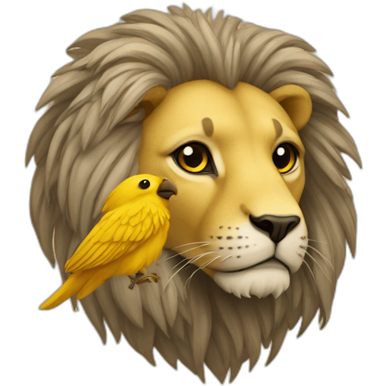 Canari with lion emoji