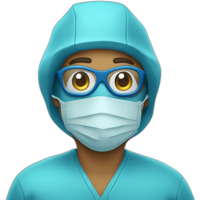 Scientist in blue hazmat emoji