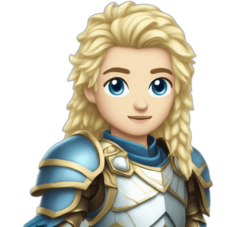 ice prince blue eyes blonde hair feather armor emoji