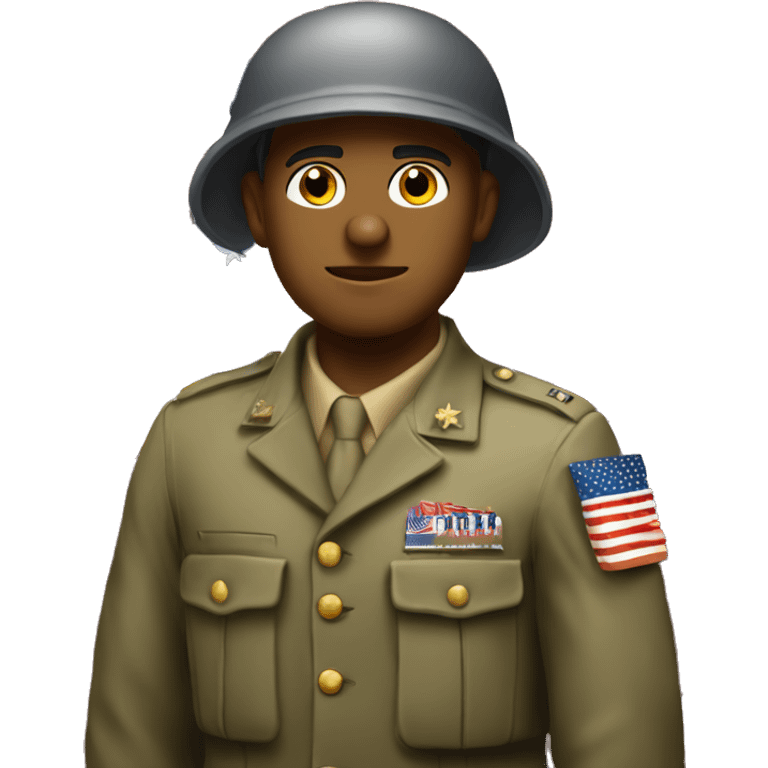 A American soldier standing at the position of parade rest emoji