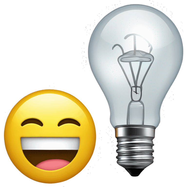 Un smiley qui a une ampoule au-dessus de la tête emoji