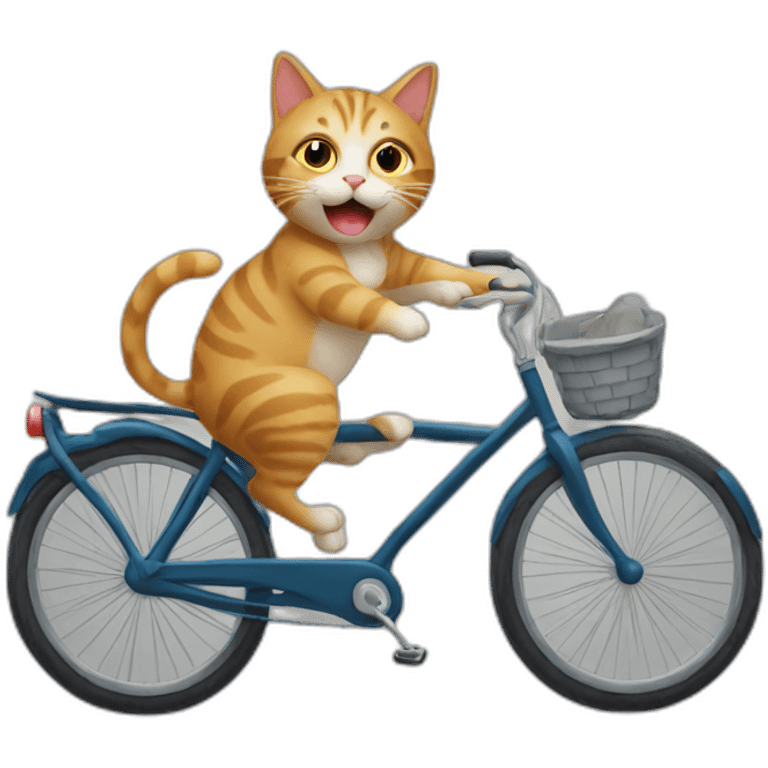 cat in a bycicle emoji