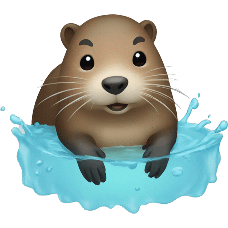 Nutria en el agua emoji