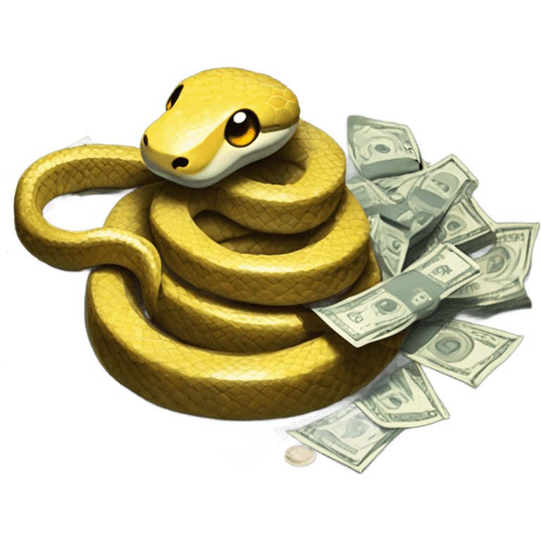 Snake sitting on Money emoji