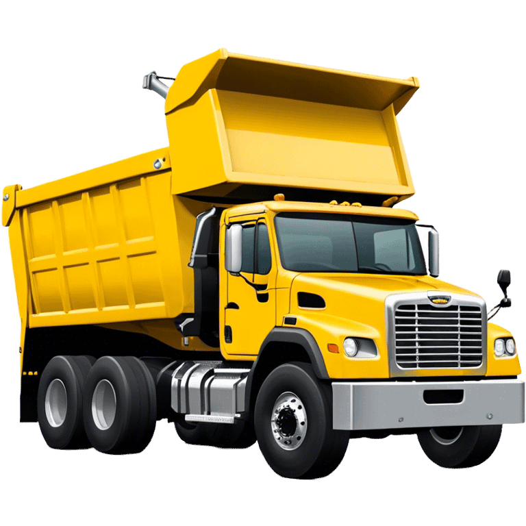 Dump Truck - Freightliner 114SD (Model Year: 2022) (Iconic colour: Yellow with black and silver) emoji