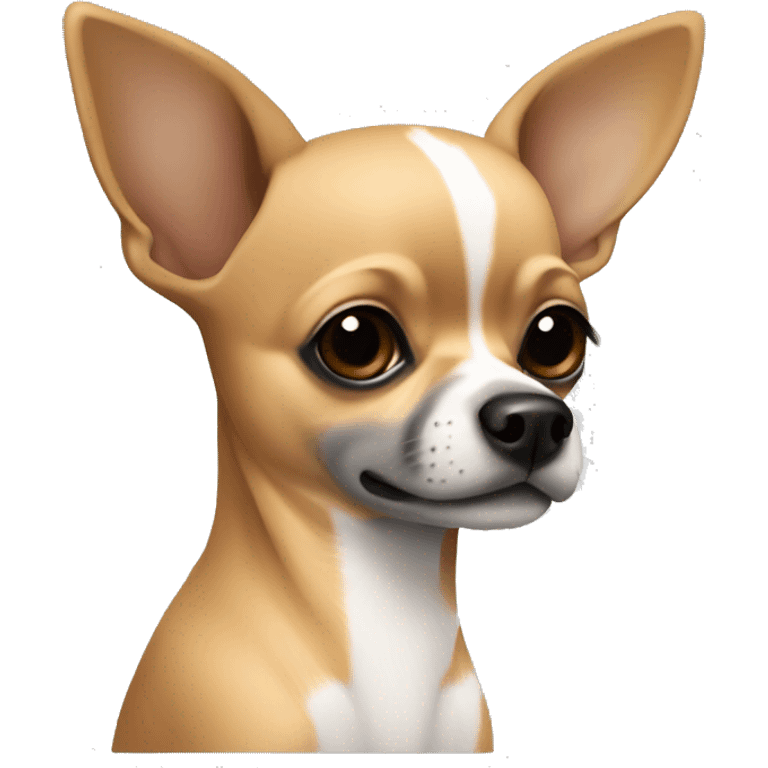 Create a Chihuahua in light Brown with grey and Brown and some Black Frackes  emoji