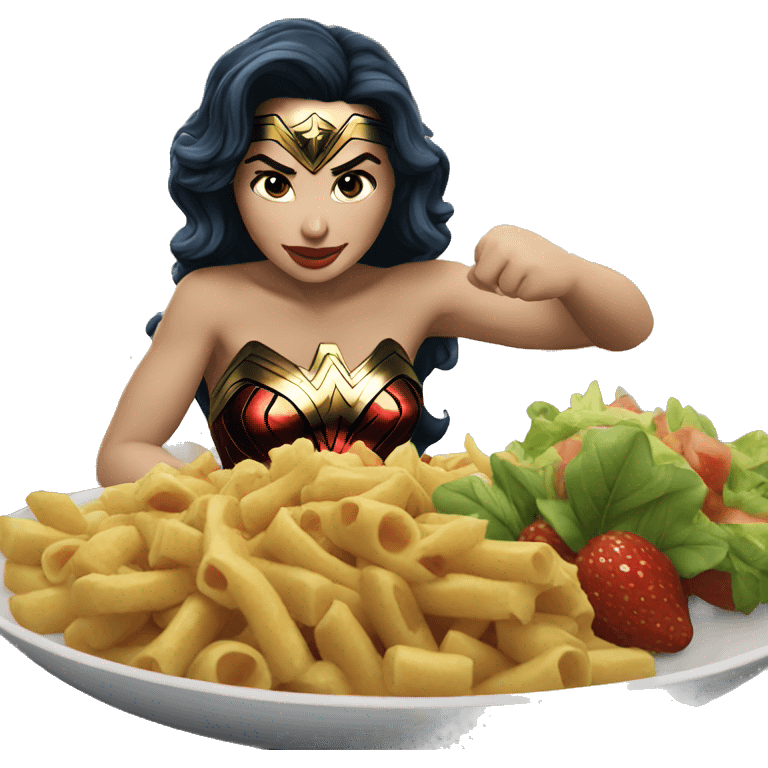 wonder woman eating emoji