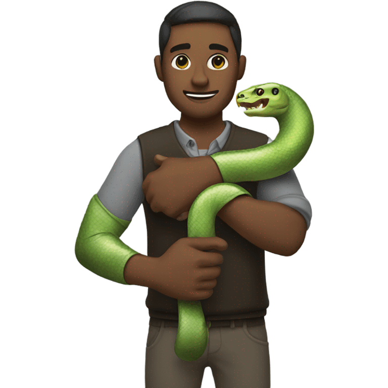 Man holding a snake  emoji