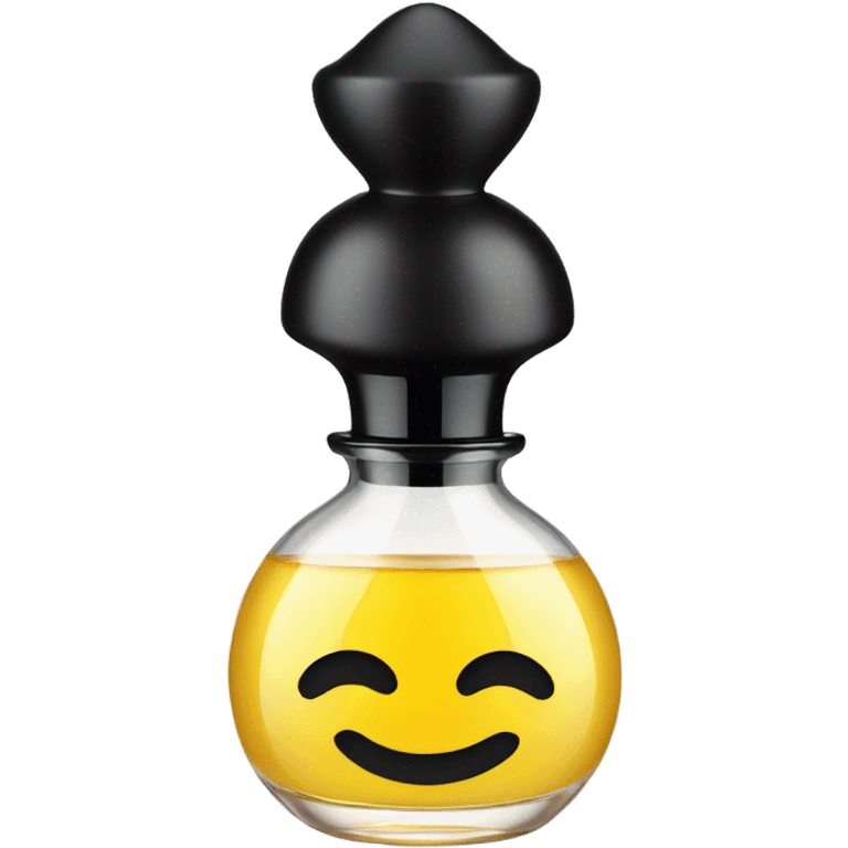 smiling perfume with black cap emoji