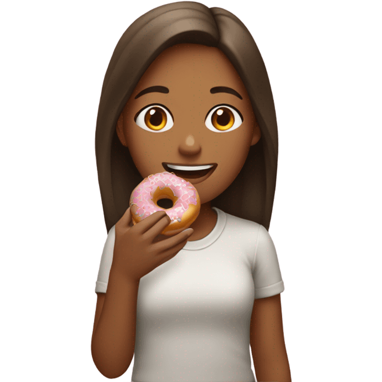 Girl eating a doughnut emoji