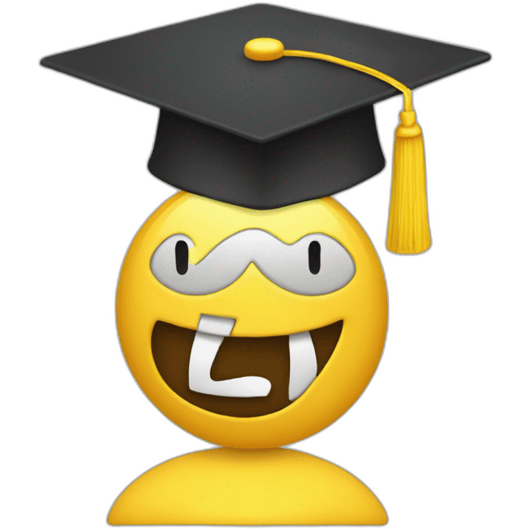 yellow emoji with mortarboard on its head emoji