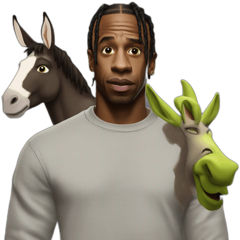 Travis scott mixed with Donkey from shrek emoji