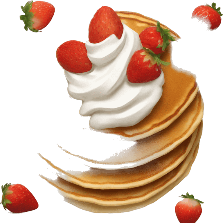 pancakes with strawberries and whipped cream  emoji