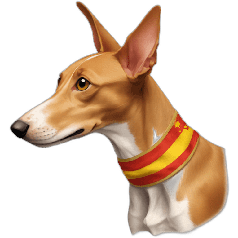 podenco ibicenco con la bandera de españa emoji