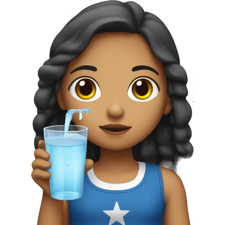 Puerto Rican girl drinking water emoji