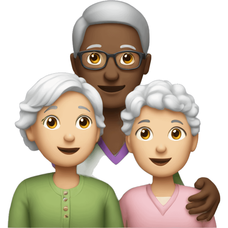 Grandma with a boy and girl emoji