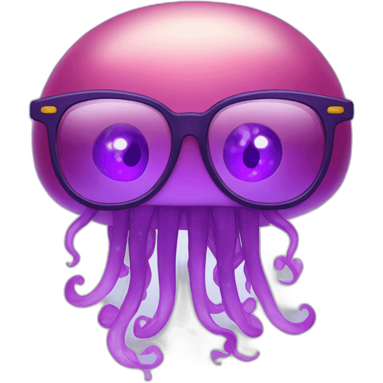 purple jellyfish with glasses emoji