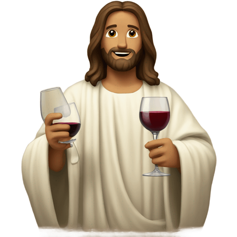 Jesus with wine emoji